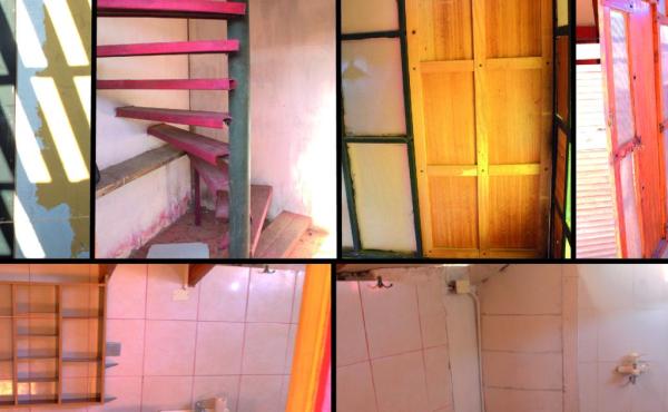 -Puerta de entrada al mini departamento frante a la terraza
-Escalera caracol de fierro
-Puerta de acceso al mini departamento
-Baño del mini departamento con ducha, incluye muebles (piso de cerámica)