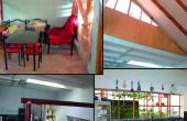 -Comedor grande bien iluminado, tiene un ventanal grande, incluye mesa con sillas y sillones (piso de cerámica)
-Tragaluz que ilumina el comedor y cocina
-Cocina grande bien iluminada, incluye frigider 2 puertas, cocina 4 platos, muebles, cocina americana empotrada de material sólido con cerámica, lavaplatos de material sólido con cerámica (piso de cerámica)
